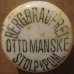 Słupsk Bergbrauerei Manske porcelanka 02-01